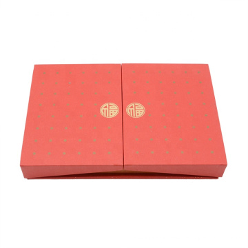 New design red square flat clamshell small gift box Festive gift boxes